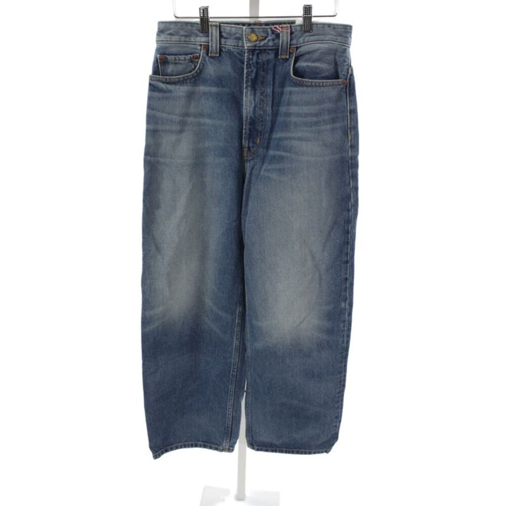 B Sides Womens Wide-Leg Blue Jeans 100% Cotton High Rise Inseam 28 Size 27